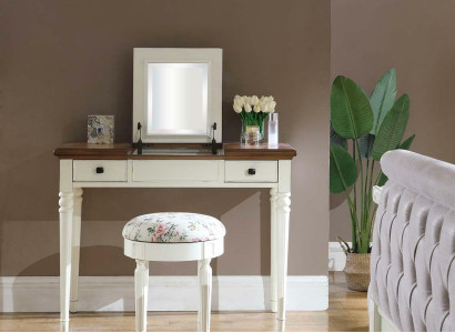 Schminktisch + Hocker Konsole Schmink Tische Tisch Konsolen Sekretär Neu Spiegel